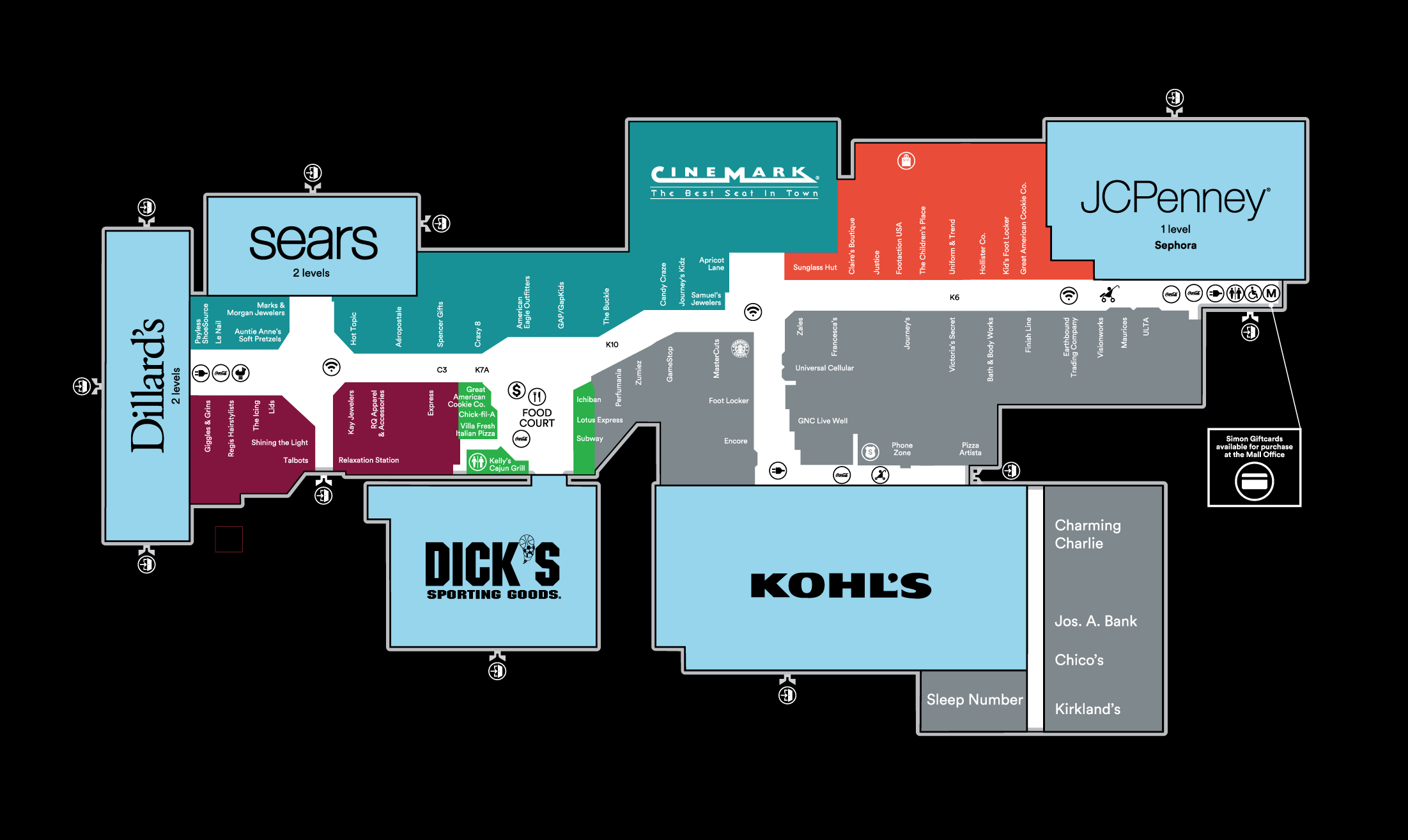 Store Directory for Prien Lake Mall A Shopping Center In Lake