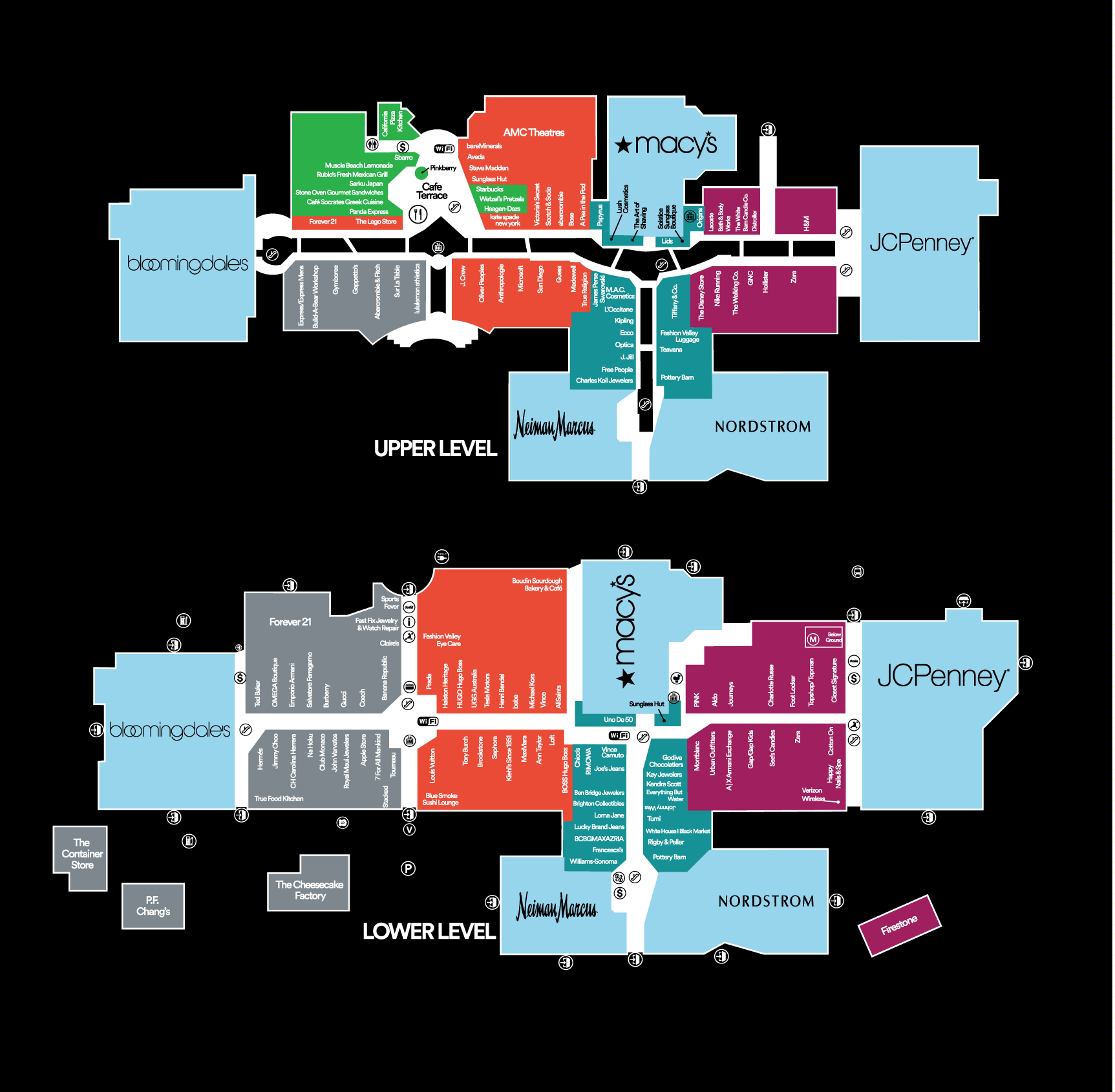 Store Directory for Fashion Valley - A 