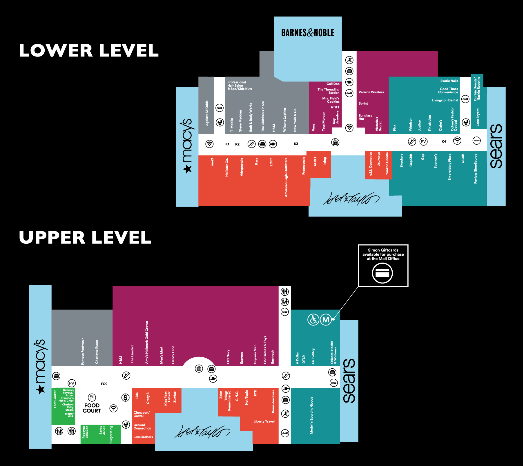 Store Directory for Livingston Mall 