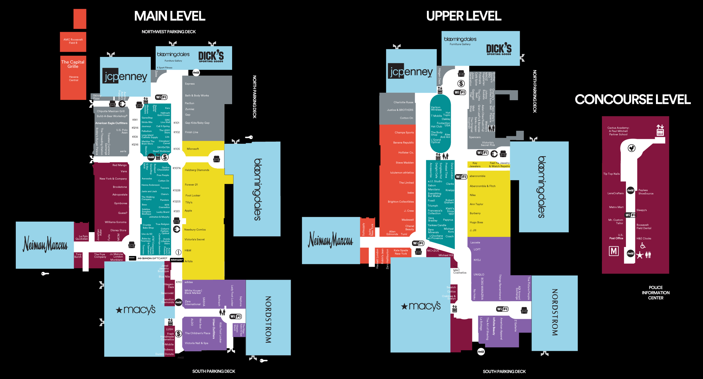 Store Directory for Roosevelt Field 