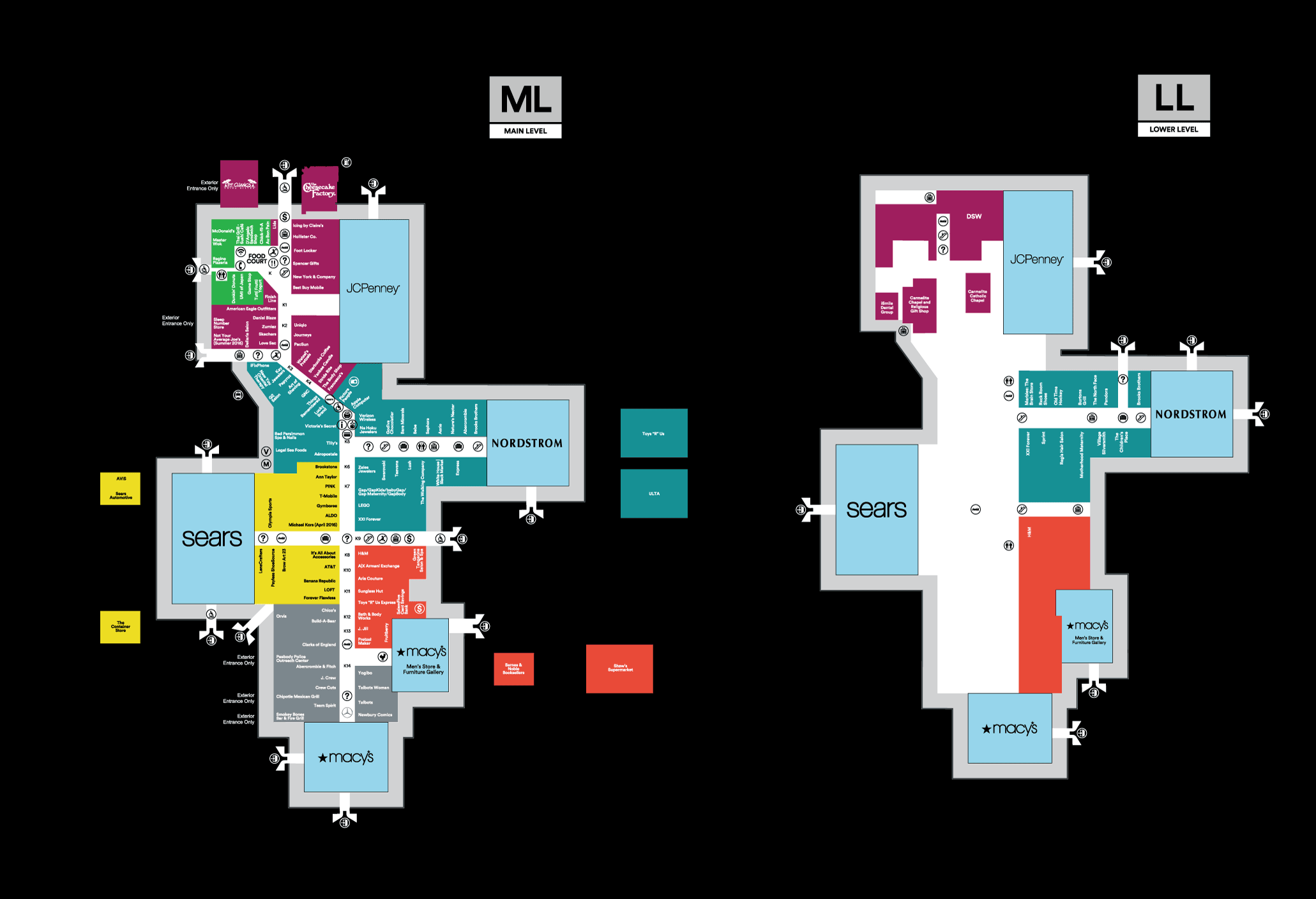 H&M store placement map - NorthPark Mall