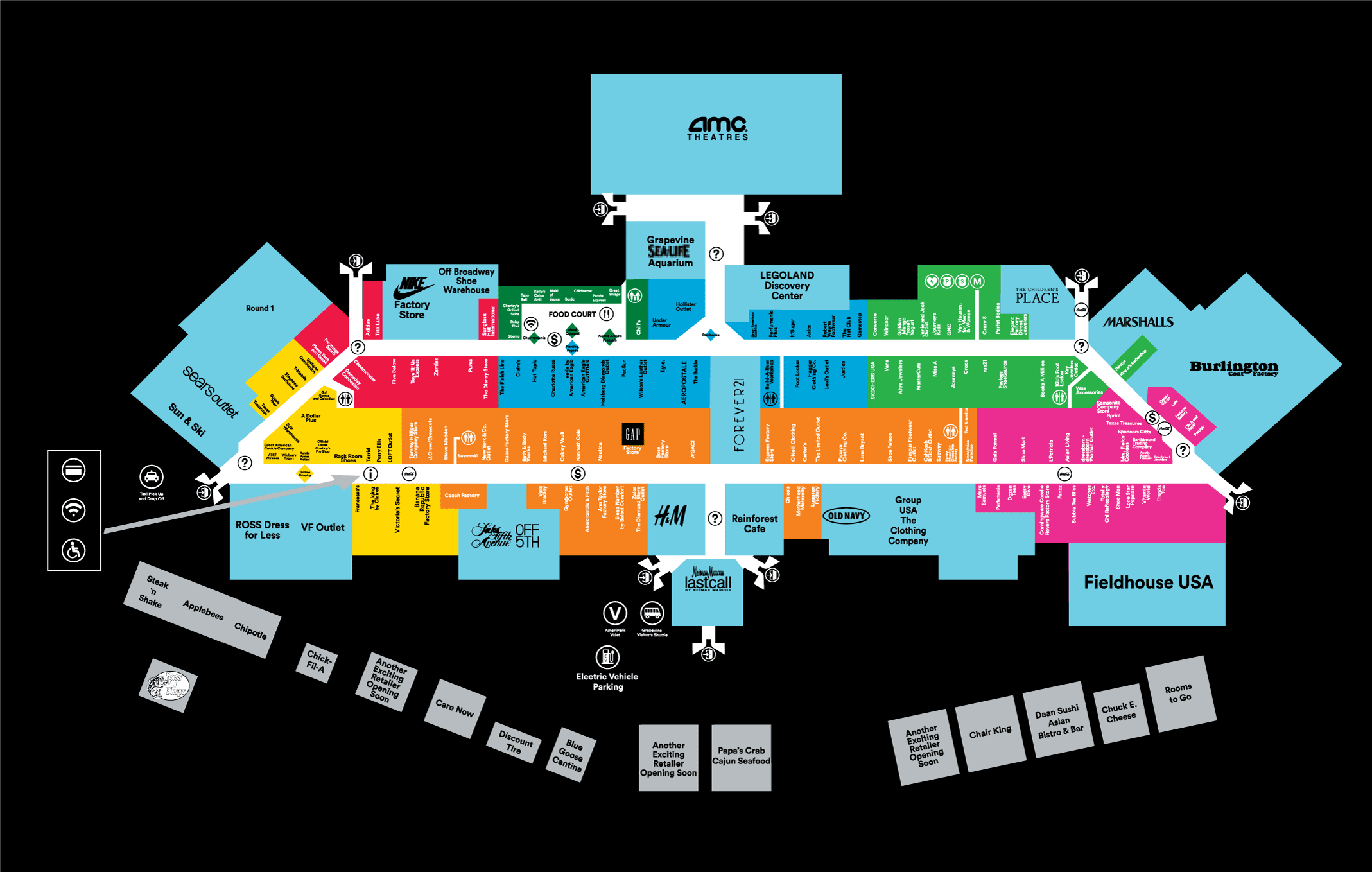 Center Map of Grapevine Mills® - A Shopping Center In Grapevine, TX - A  Simon Property