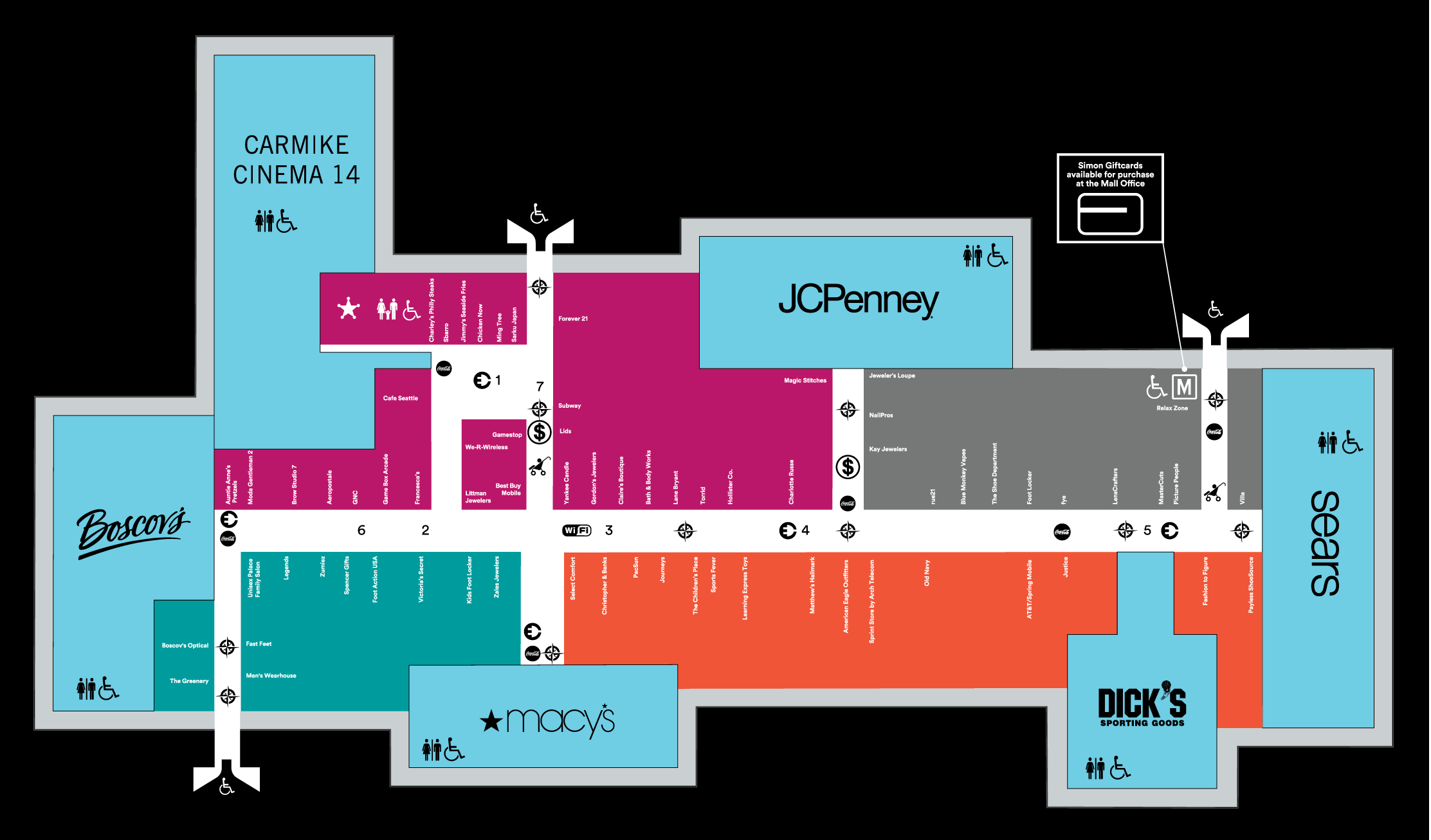 Deptford Mall Directory Map Center Map Of Dover Mall® - A Shopping Center In Dover, De - A Simon  Property