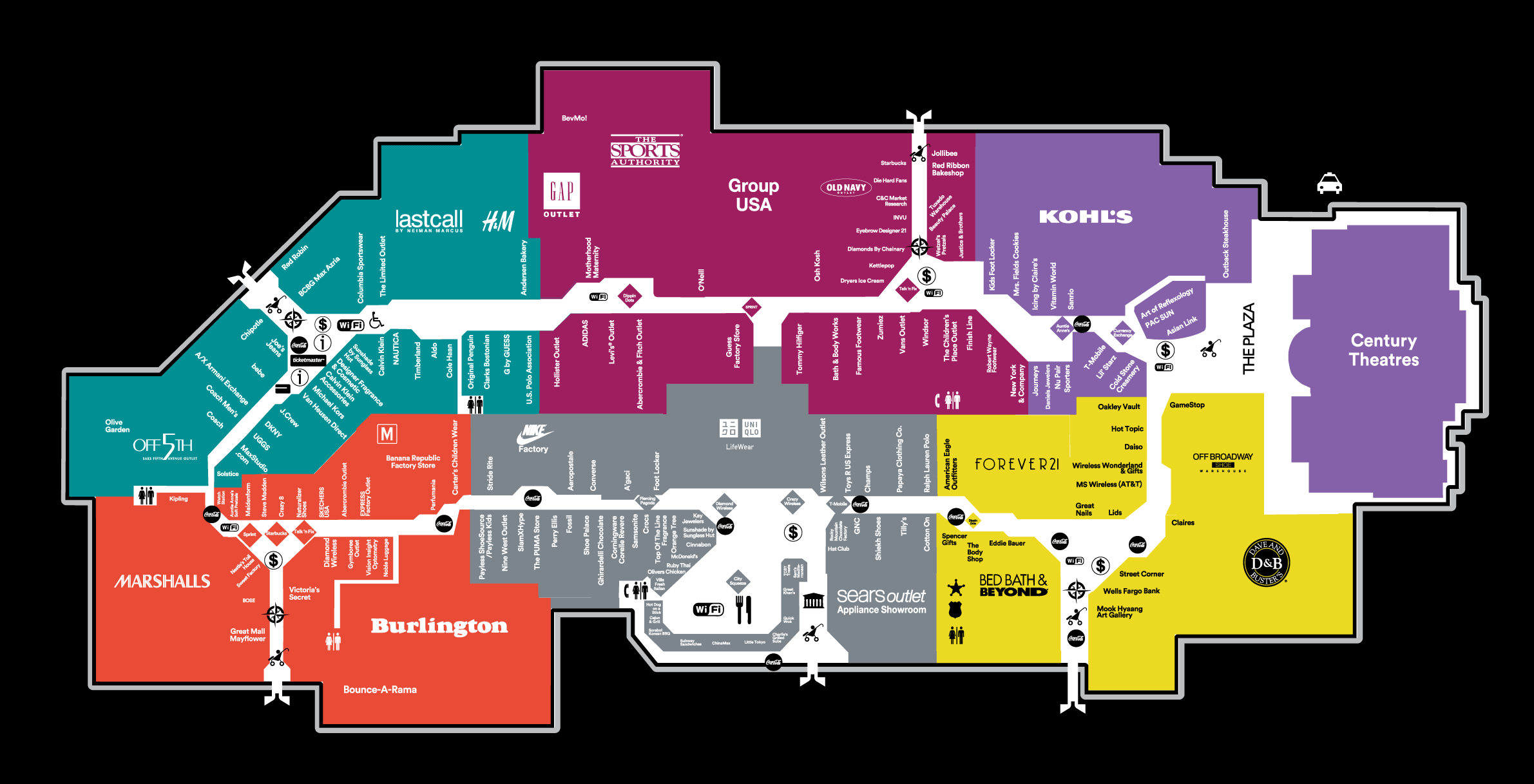 Mall Map of Great Mall®, a Simon Mall - Milpitas, CA