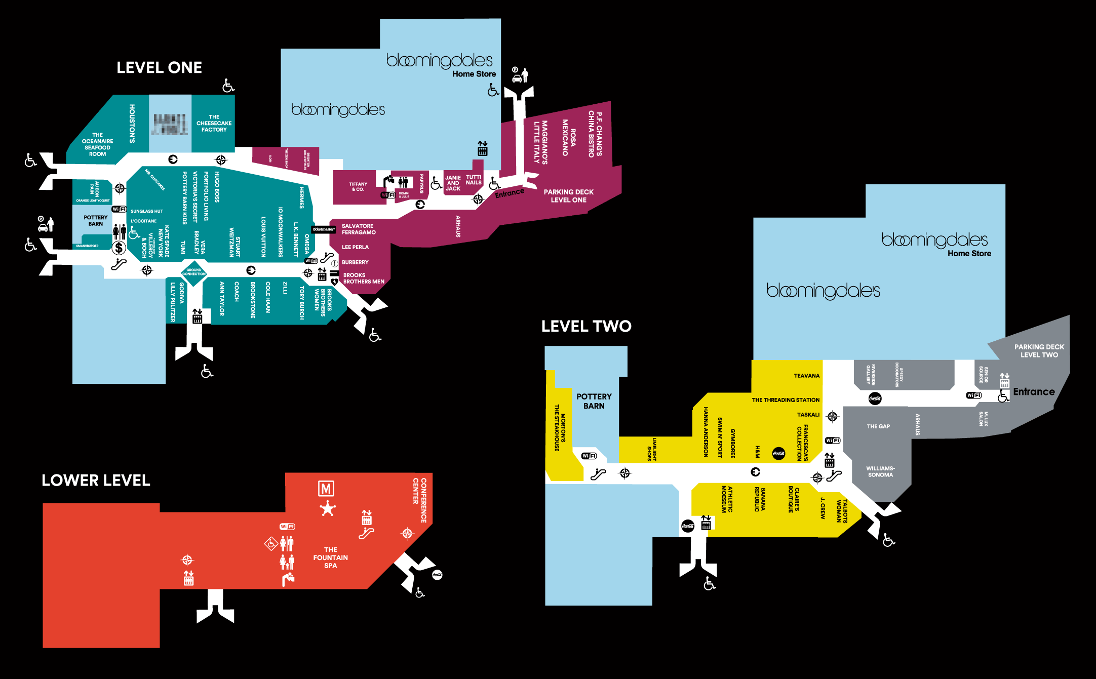 Center Map of The Shops at Riverside® - A Shopping Center In Hackensack, NJ  - A Simon Property