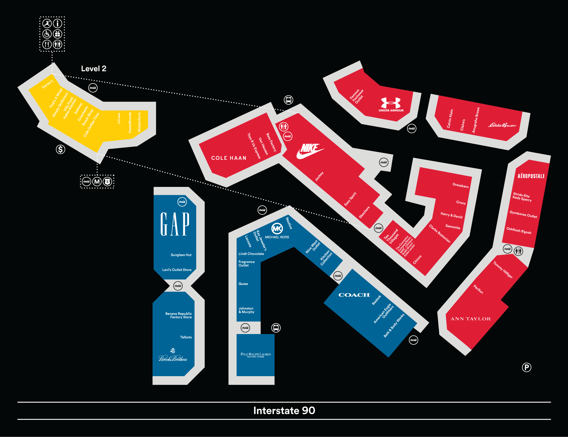 Store Directory for Lee Premium Outlets® - A Shopping Center In Lee, MA - A  Simon Property