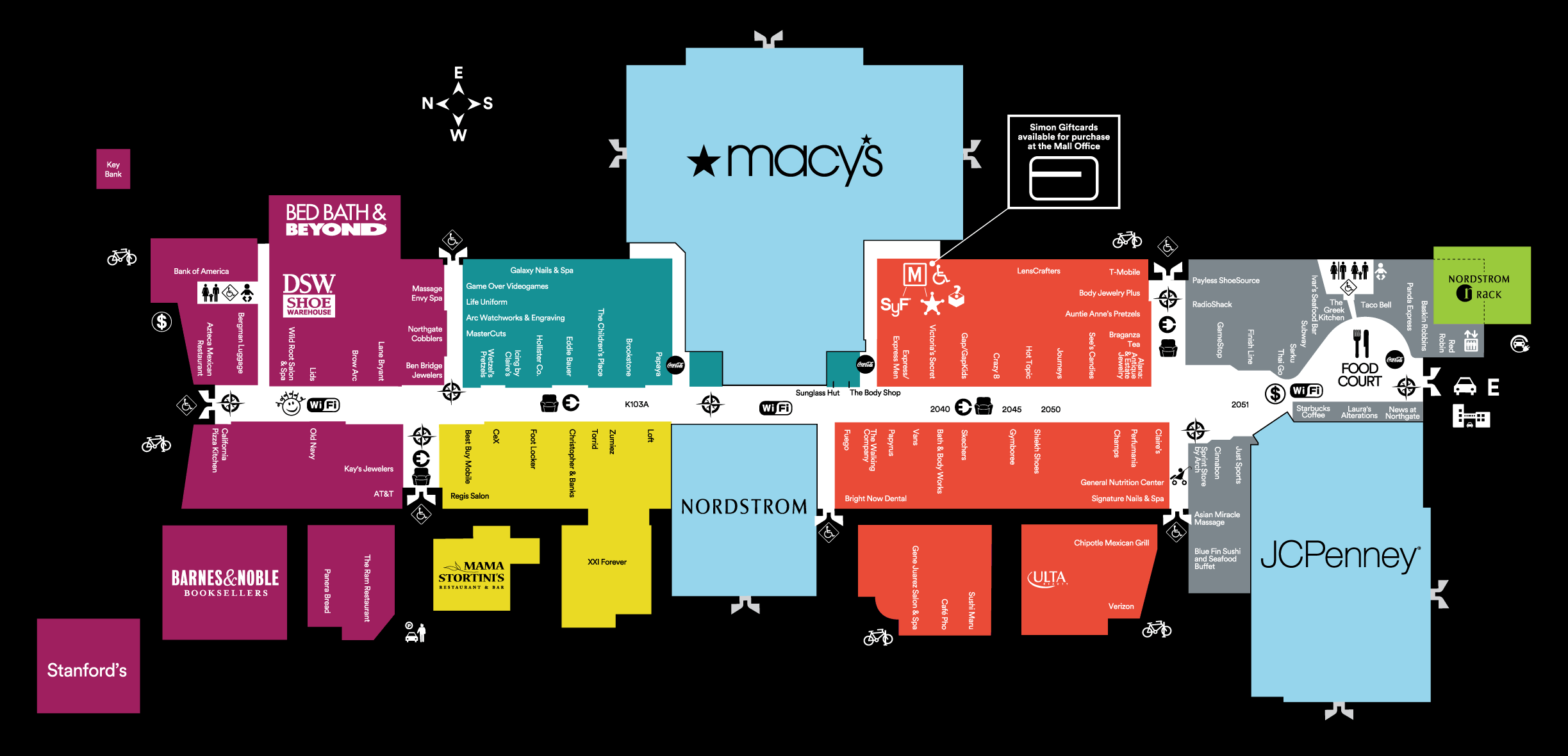 Store Directory for Northgate Mall - A 