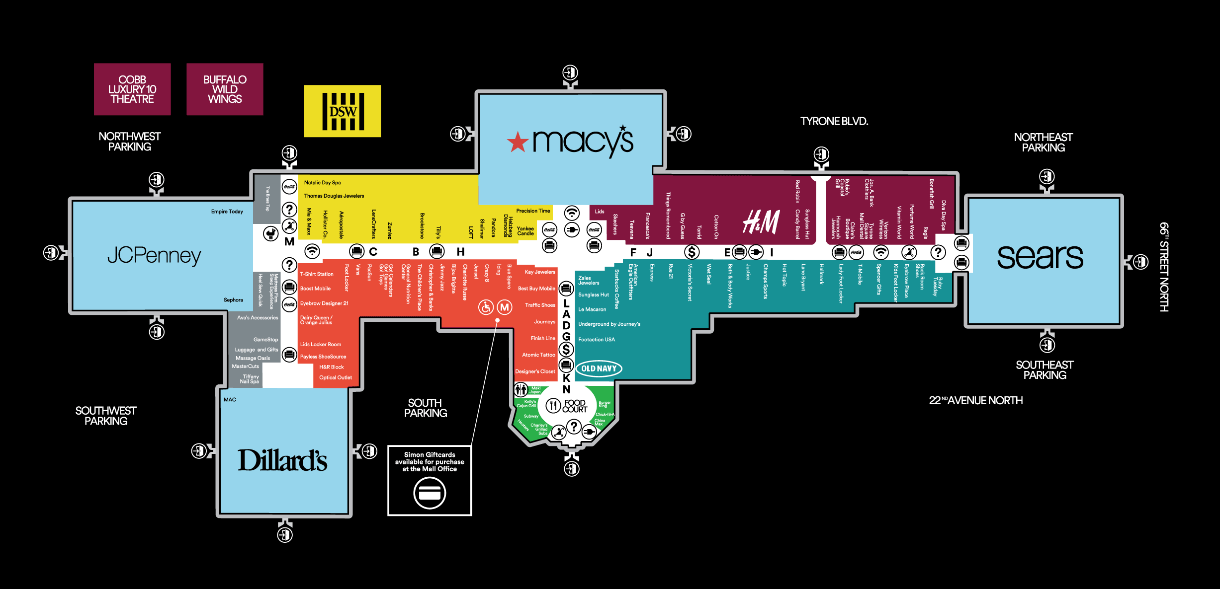 Tysons Corner Mall Directory Map - Karil Amelina