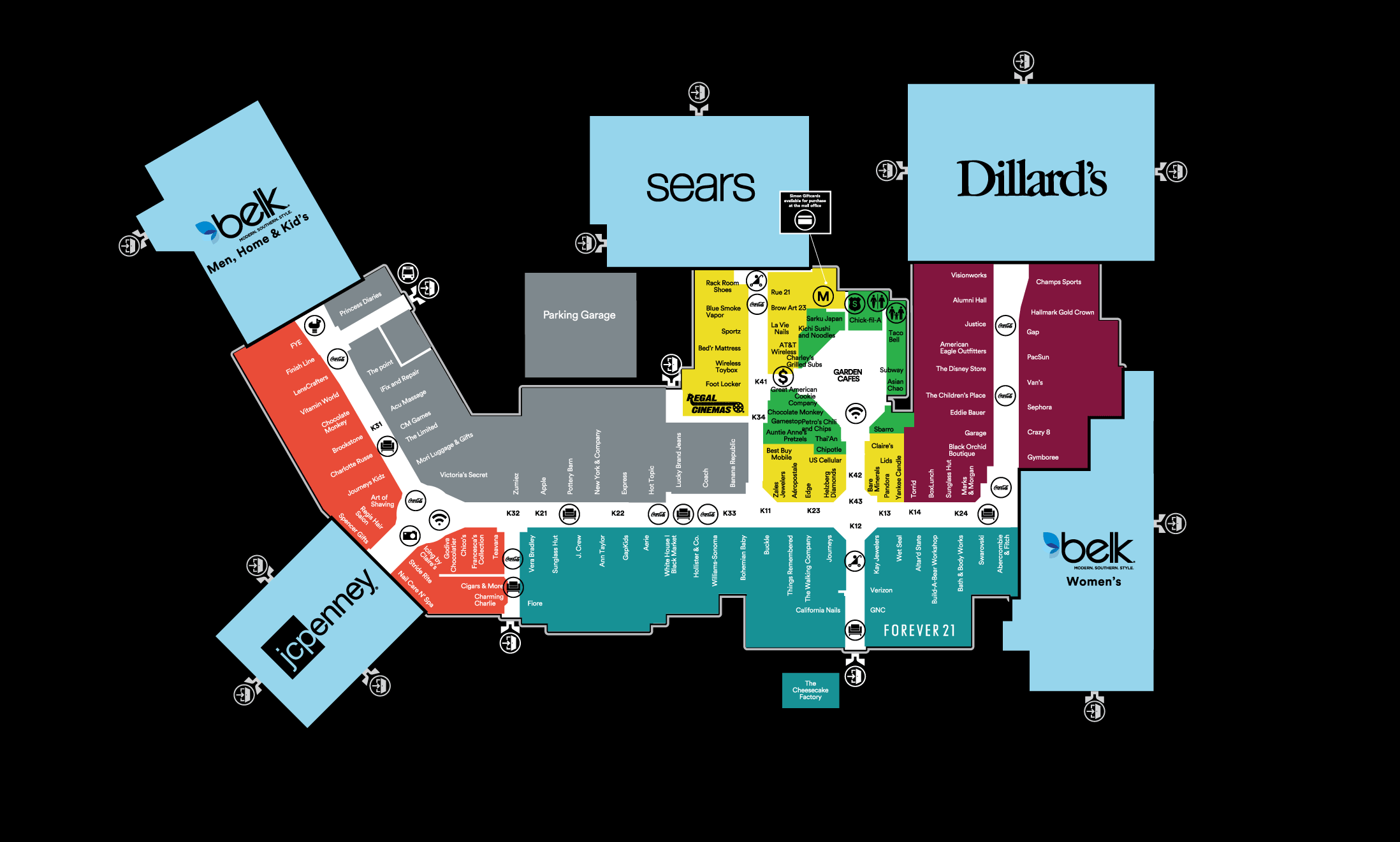 Store Directory for West Town Mall - A 