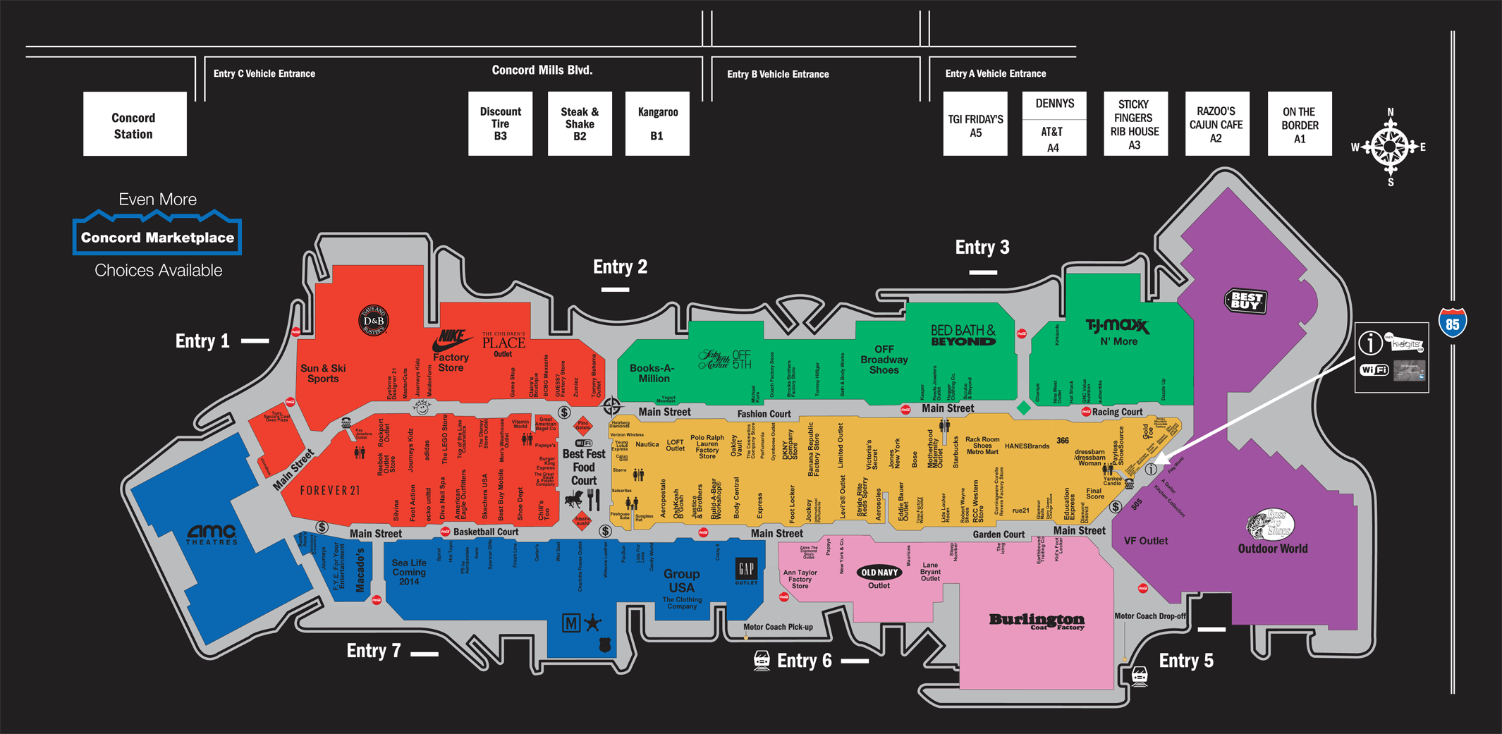 Store Directory for Concord Mills® - A Shopping Center In Concord